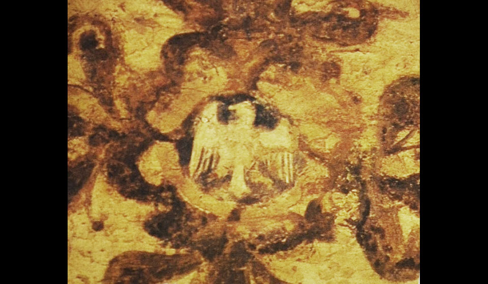 mastio, ultimo piano, affresco, particolare, XV sec.