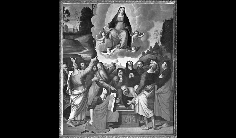 Abside, I. Bianchini Ciarlini, Assunzione della Vergine, 1811 - Copia dell&rsquo;originale di G. e G. Francia, 1513