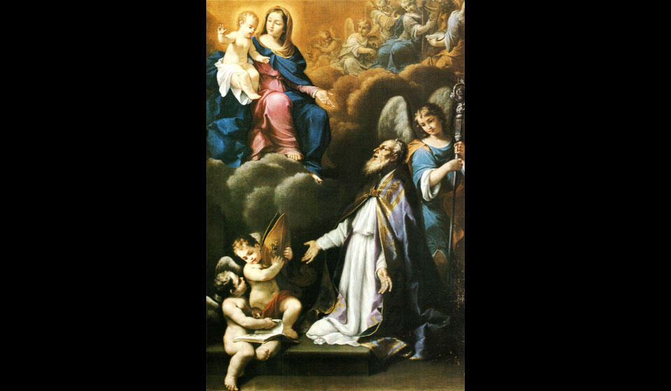 Girolamo Negri detto il Boccia, Madonna con Bambino che appare a S. Liborio, 1696