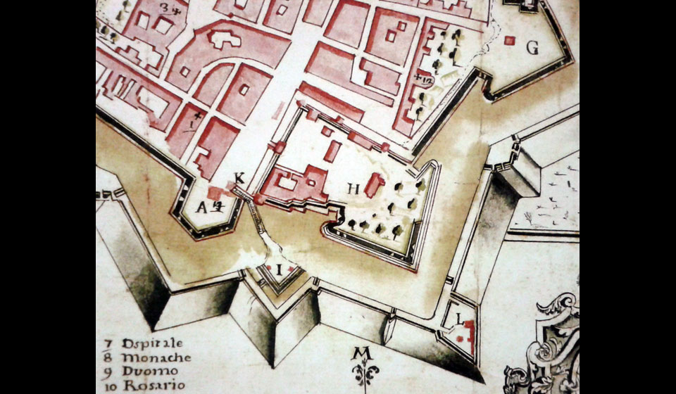 Scarabelli Pedoca, mappa della città di Mirandola