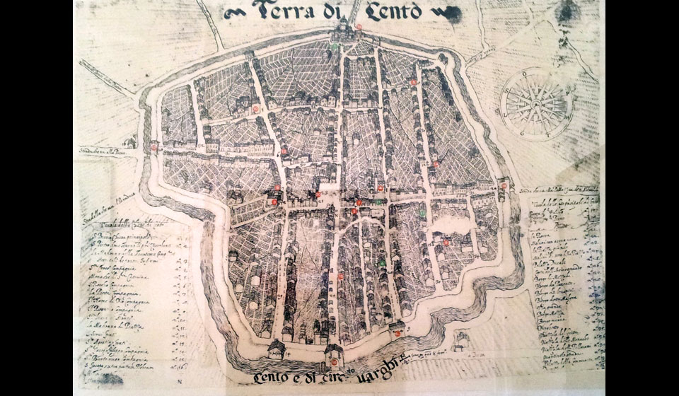 Pianta del territorio di Cento, fine XVI secolo