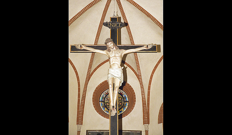 presbiterio dell'Oratorio del SS. Sacramento, Bottega emiliana, Crocifisso, 1700