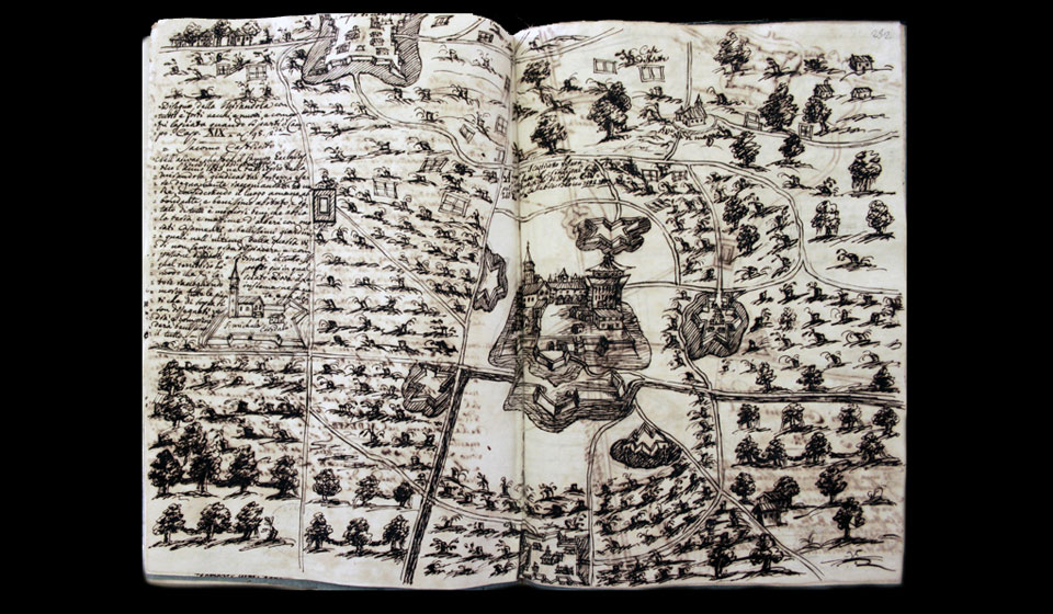 G. Paltrinieri (?), Disegno della Mirandola, 1840 ca.