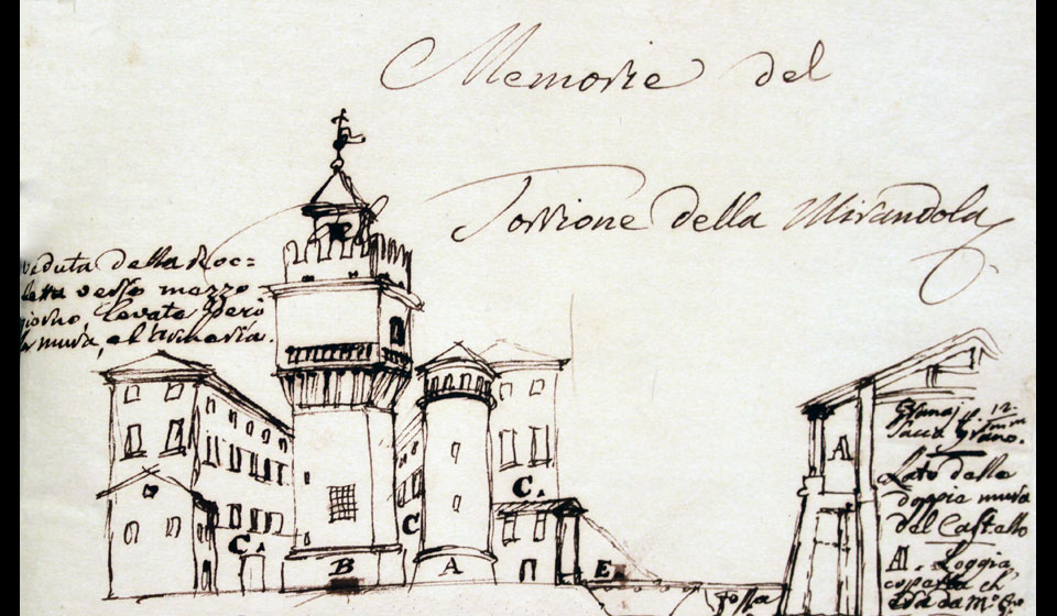 G. Paltrinieri, "Veduta della Rocchetta verso Mezzogiorno", 1840 ca., particolare