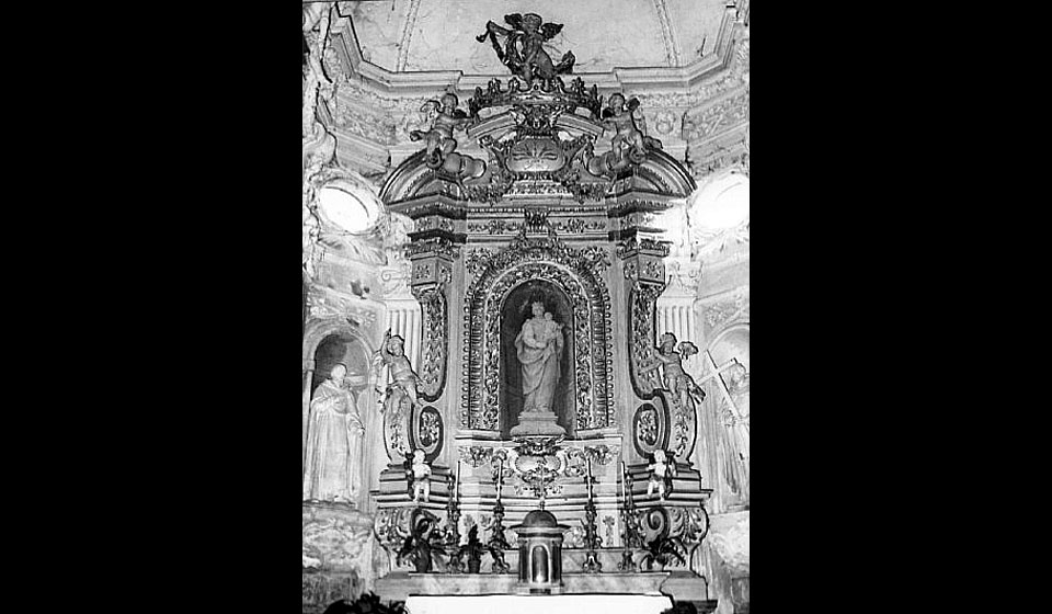seconda cappella a destra, artista bolognese, Madonna col Bambino, metà XVIII sec.