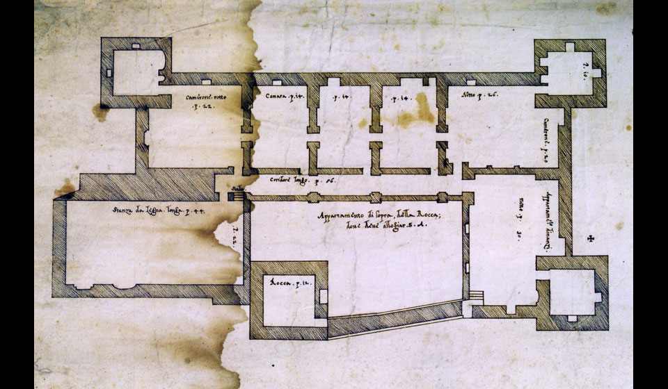 planimetria, disegno a inchiostro, prima metà del XVI sec.